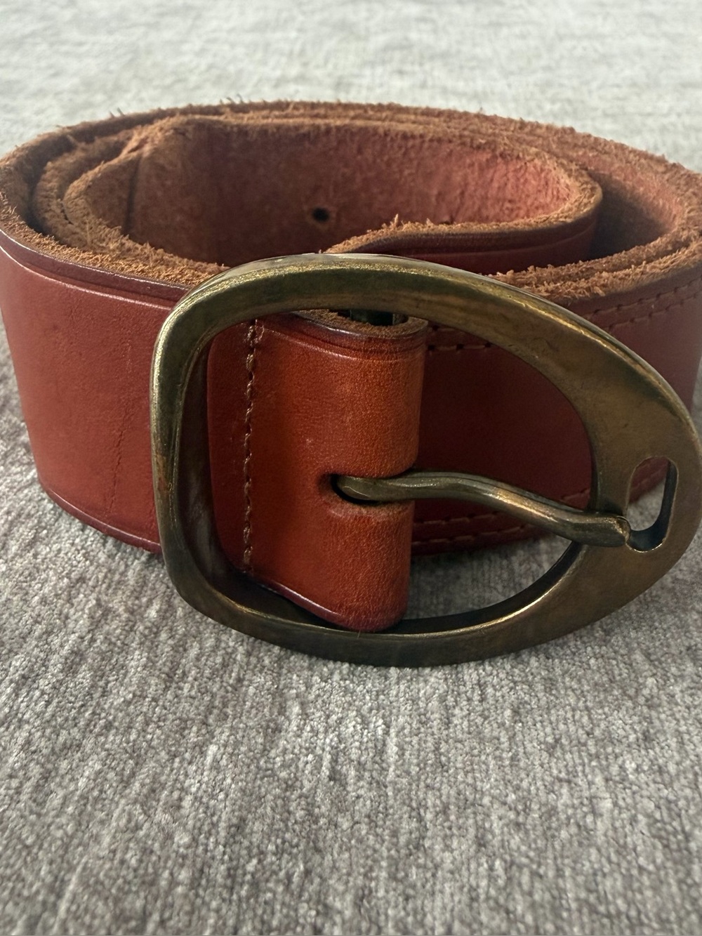 Lauren Ralph Lauren Women's Wide Saddle Leather Equestrian Brown Belt - Picture 2 of 13